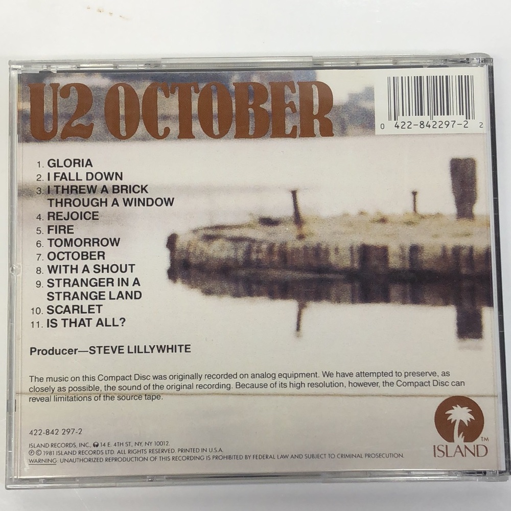 U2 • October CD - Picture 2 of 6